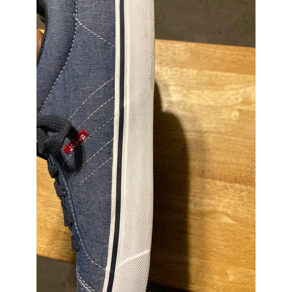 Levis Mens Comfort Denim Low Top Sneakers Blue Size 12 Casual Boat